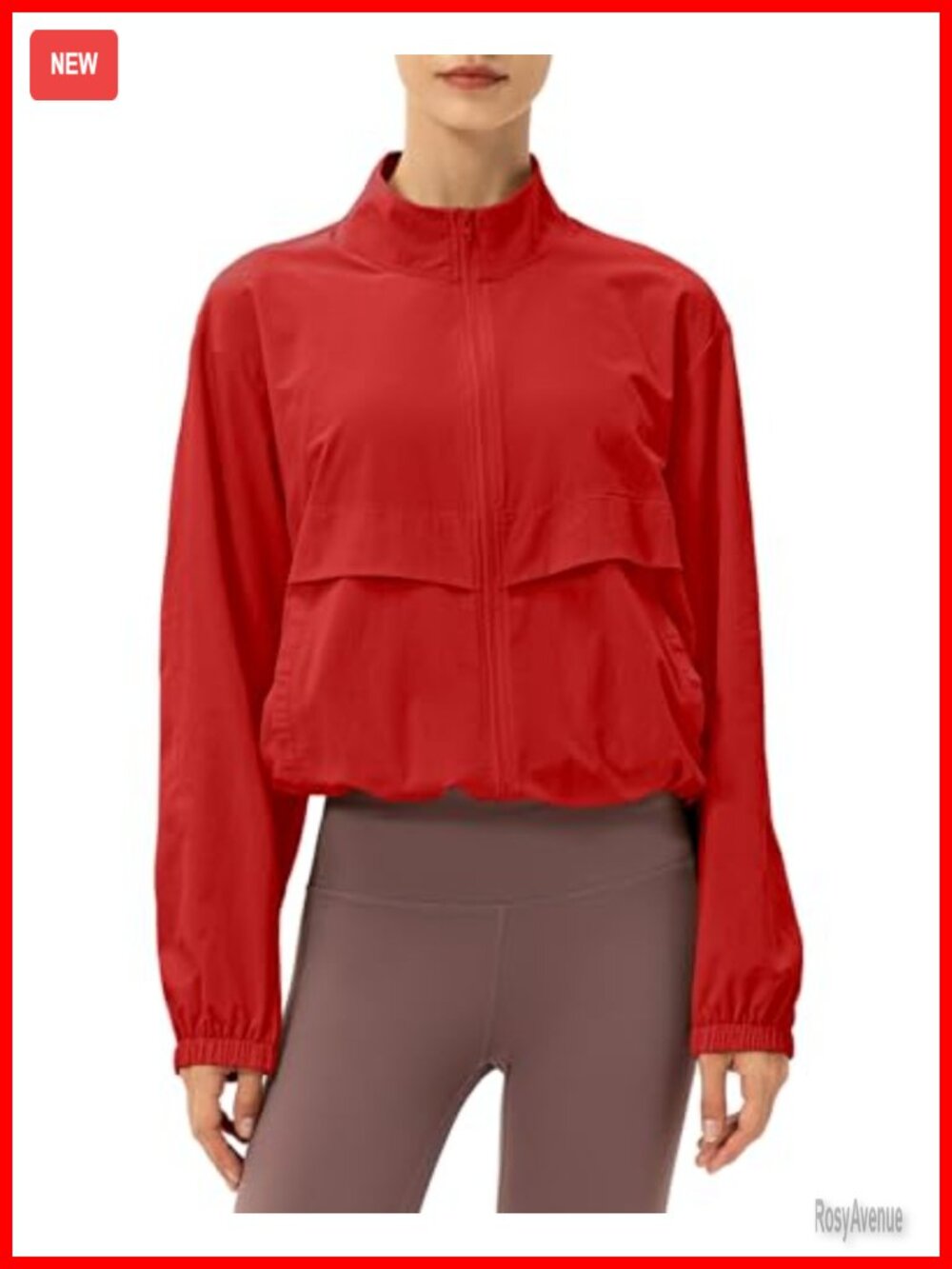 Lightweight Zip Up Athletic Jacket Stand Collar Windproof Workout Outdoor